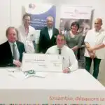 Alain Desplanques confie le fonds de dotation « Jetons cancer » du Rotary-Club à Charles Coutant, directeur général du CGFL