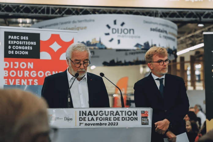 Inauguration-Foire Le maire de Dijon, François Rebsamen et Marc Fesneau, ministre de l'Agriculture lors de l’inauguration de la Foire