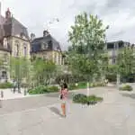 La place Bossuet à Dijon après les travaux de requalification