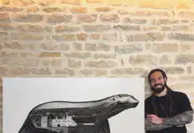 Skima : Millésime graphite L'artiste Skima et son œuvre « Pompon Clos Vougeot »